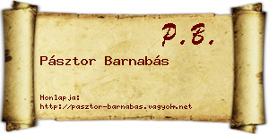 Pásztor Barnabás névjegykártya