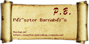 Pásztor Barnabás névjegykártya