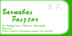 barnabas pasztor business card