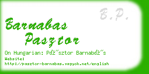 barnabas pasztor business card